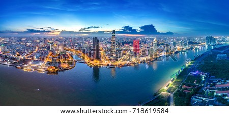 ストックフォト: Saigon Panorama Of The City At Night