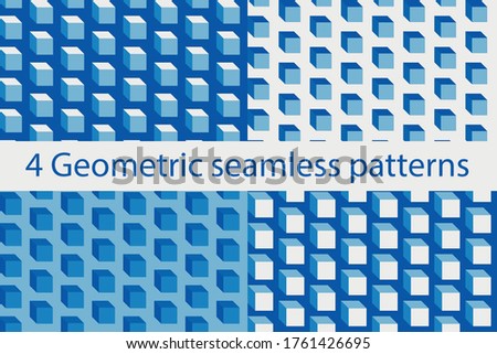 Stok fotoğraf: Vector Seamless Volume Honeycomb Abstract Pattern - Square Graph