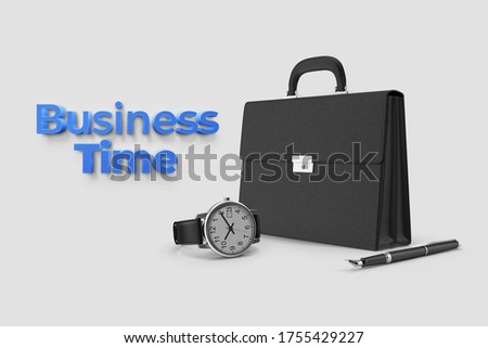 Сток-фото: Black Leather Briefcase