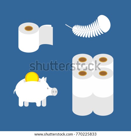 Zdjęcia stock: Toilet Paper Rol Set Icon Economical Two Layered And Soft Col