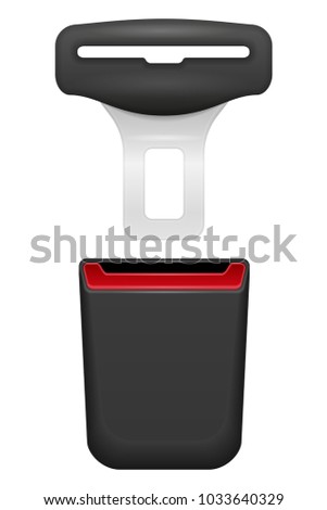 Stok fotoğraf: Car Seat Belt For Safety In Case Of Accident Vector Illustration