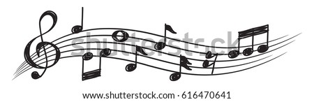 Foto d'archivio: Hand Drawn Art Abstract Musical Notes Background Vector Illustration Concept Design