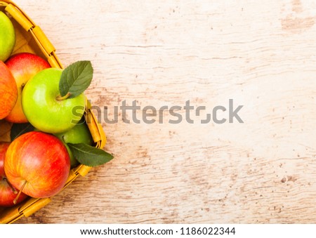 Stok fotoğraf: Pink Lady Royal Gala Red Organic Healthy Apples In Vintage Box On Wooden Background