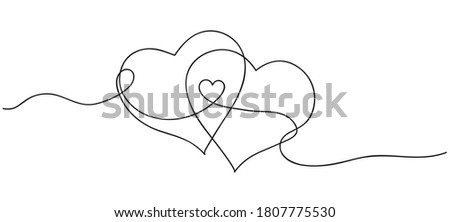 Stok fotoğraf: Hearts Connection Gives Rise To A New Life Heart Shape Outlinie Silhouettes And Lettering Baby To B