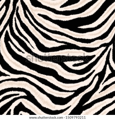 Сток-фото: Animal Background Pattern Zebra Skin Texture Stock Vector Illustration