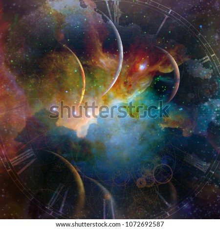Stockfoto: Stars Planet And Galaxy In Cosmos Universe Space And Time Trav