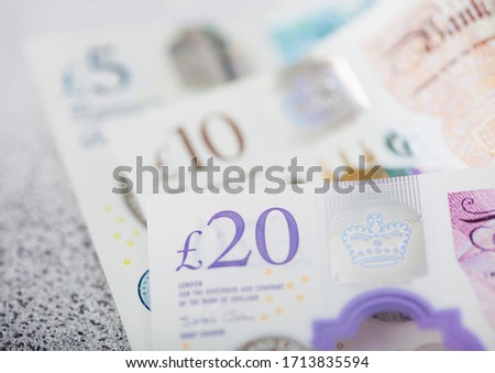 Stock foto: Five Pounds Banknote On Light Background Economy Crisis Concept