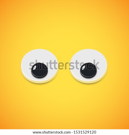 Stok fotoğraf: Yellow High Detailed Emoticon Eyes Looking Down Vector Illustra