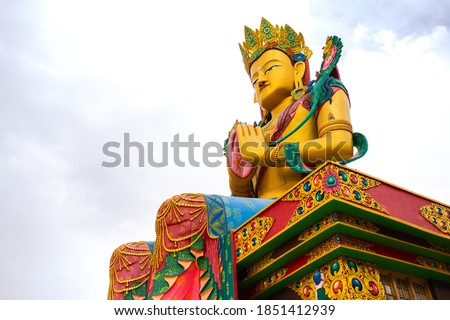 Stockfoto: Buddha Maitreya Statue In Ladakh India