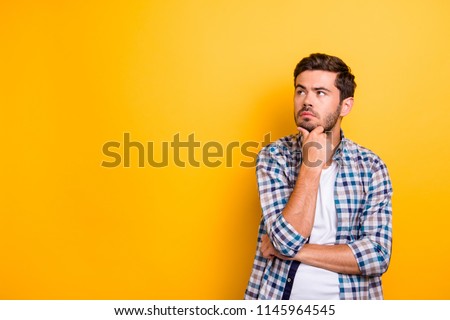 Foto stock: Portrait Of Young Businessman Choosing People For His Business T