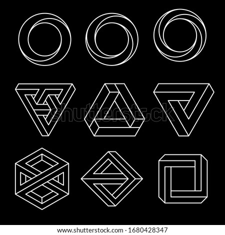 Stock photo: Penrose Triangle Icon Impossible Triangle Shape Optical Illusion Vector Illustration Isolated On