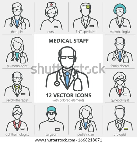 Zdjęcia stock: Modern Vector Line Icons Of Urology Elements - Urologist Bladder Oncological Urology Kidneys Ad