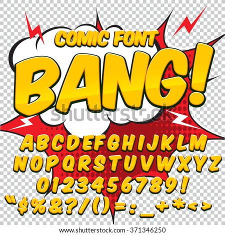 Stockfoto: Comic Colorful Alphabet Vector Set Comic Text Comics Book Sty