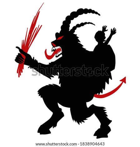 [[stock_photo]]: Krampus Satan Santa Claus Red Demon With Horns Christmas Monst