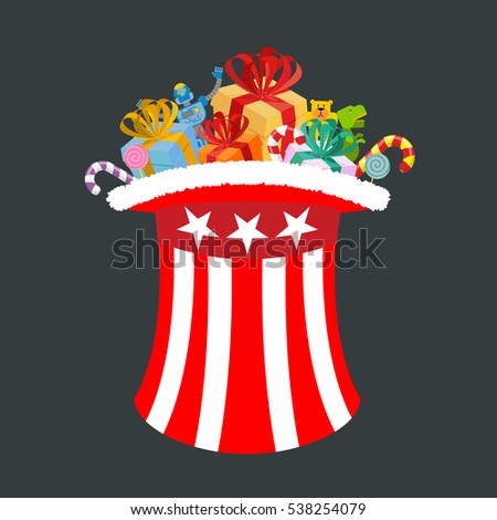 Stock foto: Santa Uncle Sam American Christmas Claus Winter Cylinder Patr