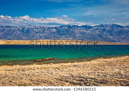 Zadar Area Stone Desert Beach Scenery And Velebit Island View Stock photo © xbrchx