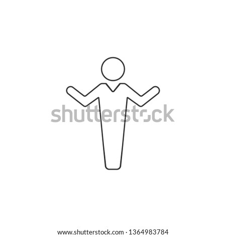 Stock foto: Linear User Icon Hands Up Worship Concept User Silhouette Symbol For Your Web Site Design Logo A