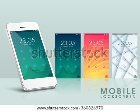 Stock photo: Modern Mobile Cell Phone With Lock Screen Ui Ux And Gui Template