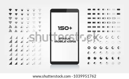 Foto d'archivio: Set Of Wifi Digital Signal Indicator Flat Illustration Isolated On White Background