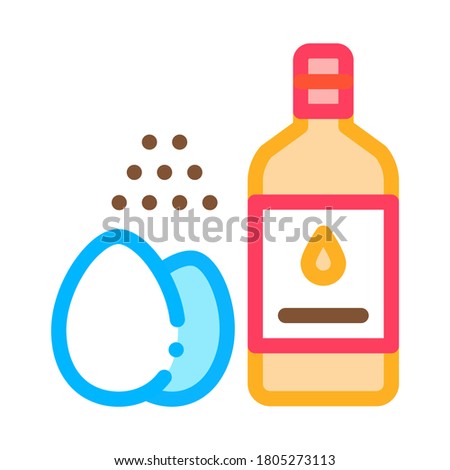 Foto d'archivio: Butter Eggs And Peppers Cooking Homemade Mayonnaise Icon Vector Outline Illustration