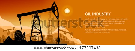 Stock photo: Oil Pump Jack Gasoline And Petroleum Production Industry Flat Style Vector Illustration On White Ba