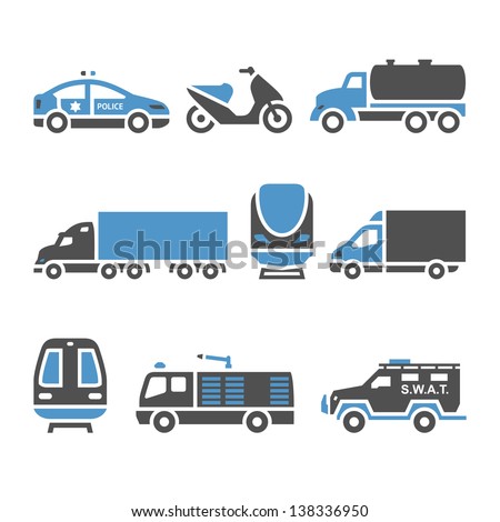 Transport Icons - A Set Of Eighth Stok fotoğraf © Ecelop