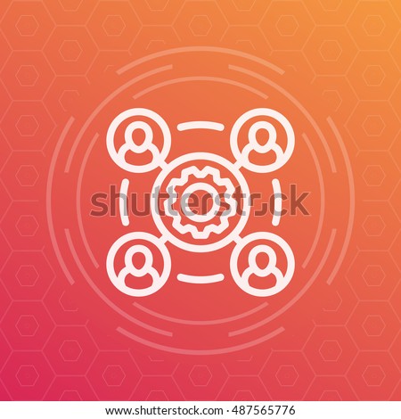 Foto stock: Circle Icons For Outsource