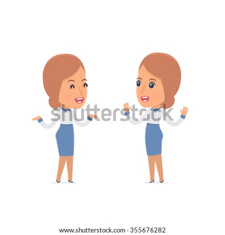 [[stock_photo]]: Funny Character Consultant Girl Tells Interesting Story To His F