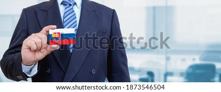 Сток-фото: Credit Card With Slovakia Flag Background For Bank Presentations And Business Isolated On White