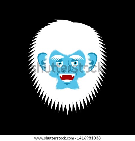 Сток-фото: Yeti Cheerful Emoji Bigfoot Happy Face Abominable Snowman Merr