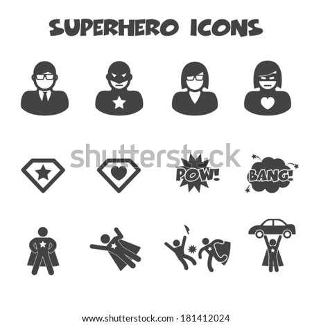 ストックフォト: Superhero Pictogram Super Hero Sign Symbol Man Flying Icon Gu