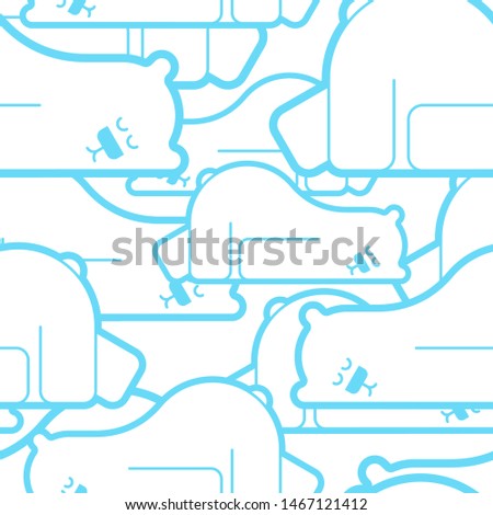 Foto stock: Polar Bear Sleep Pattern Seamless Arctic Wild Beast Sleep Backg