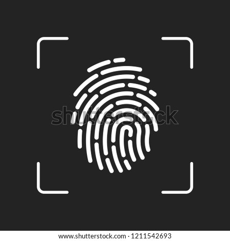 ストックフォト: Fingerprint Simple Icon For Logo Or App Scan Frame Vector Illustration Isolated On White Backgr