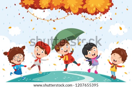 Childs On The Leaf Season The Autumn Season Foto stock © yusufdemirci