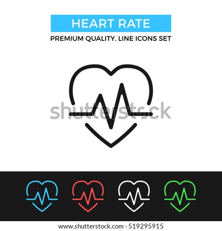 Stok fotoğraf: Pulse Or Heartbeat Linear Icon Modern Outline Pulse Logo Concept For Health And Medical Porpuses S