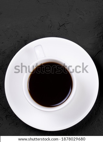 Stok fotoğraf: Morning Coffee Cup With Milk On Marble Stone Flat Lay Hot Drink