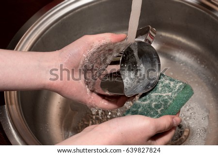 Stock photo: Hands Of A Barista To Clean The Coffee Machine In A Cafe Slow Motion Full Hd Video 240fps 1080p