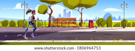 Foto stock: Beautiful Young Jogger In Park