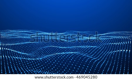 Foto stock: Abstract Background Vector Terrain Surface Cyberspace Grid Lattice Structure Brochure Poster I