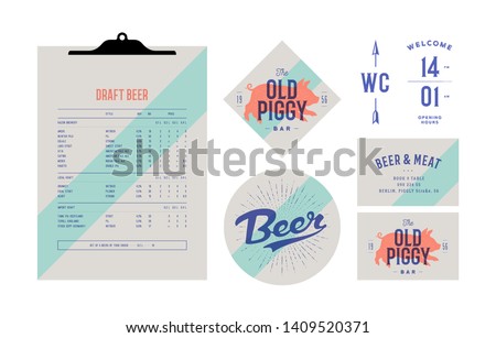 Сток-фото: Brand Identity Set For Cafe Restaurant Bar Pub Clipboard Menu