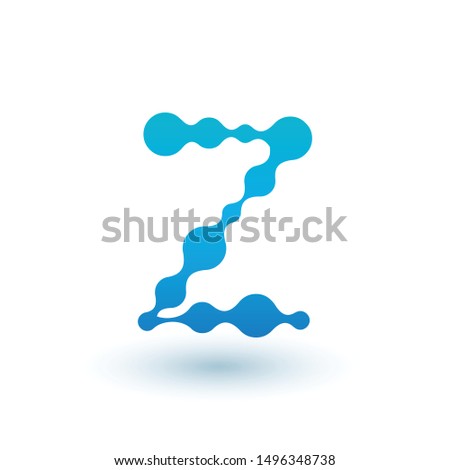 Zdjęcia stock: Water Molecular Initial Letter Z Logo Design Fluid Liquid Design Element With Dots And Shadow Stoc