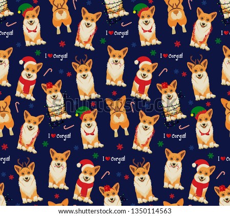 Stok fotoğraf: Funny Christmas Seamless Pattern Graphic Print For Ugly Sweater Xmas Party Decoration With Gingerb