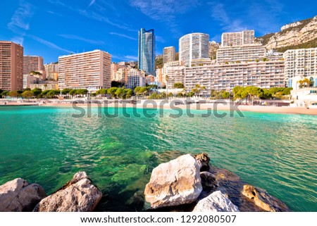 Stock photo: Les Plages Monaco And Monte Carlo Cityscape And Harbor Aerial V