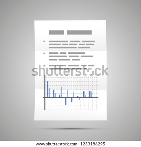 Foto d'archivio: Stock Exchange Report With Diagram A4 Size Document Icon With Shadow
