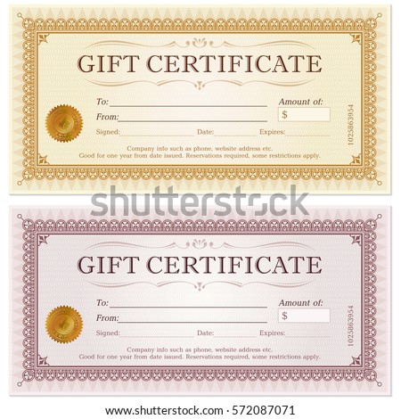 Classical Gold And Silver Gift Certificate With Victorian Decoration Foto stock © Digiselector