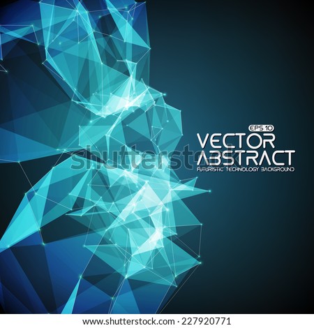 Stock photo: Digital Abstract Background Flying Debris 3d Illustration Global Network Connection Visual