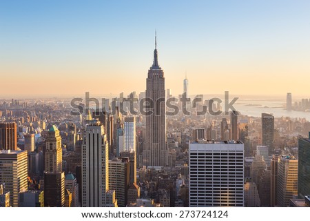 Stockfoto: Itzicht · op · Manhattan · vanaf · het · Empire · State · Building · New · York · City