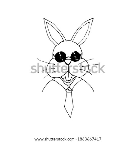 Stock fotó: Rabbit Boss Hare Businessman Business Animal Vector Illustrat