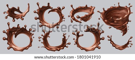 Stok fotoğraf: Chocolate Splash Vector Creamy Wave Hot Sauce Coffee Brown Fluid Background Dessert Food 3d Re