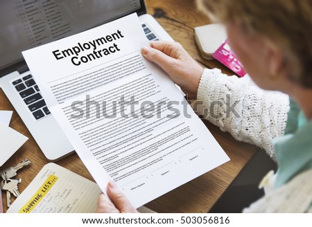 Stock foto: Employment Contract Obligation Terms Agreement Concept Vector